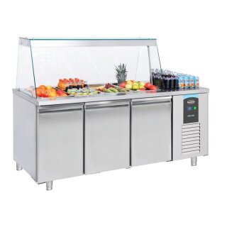 Combisteel Saladette für 4x 1/1Gn - mit 3 Türen, Umluftkühlung, Edelstahl, 230 V