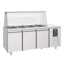 Combisteel Saladette für 4x 1/1Gn - mit 3 Türen, Umluftkühlung, Edelstahl, 230 V