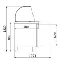 Combisteel Kühltisch mit 2 Türen - Glasfront, 2x 1/ GN, Edelstahl, 314 Liter