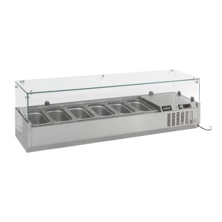 Combisteel Aufsatzkühlvitrine 1600 mm – 7x 1/4 GN, +2 bis +8°C