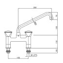 Combisteel Mischhahn mit 2 Loch Auslaufhahn