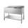 Combisteel Spültisch 1 Becken rechts mit Grundboden Edelstahl 1200x700x850mm