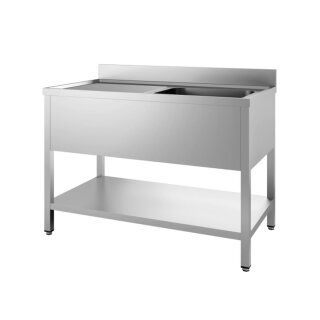 Combisteel Spültisch 1 Becken rechts mit Grundboden Edelstahl 1400x700x850mm