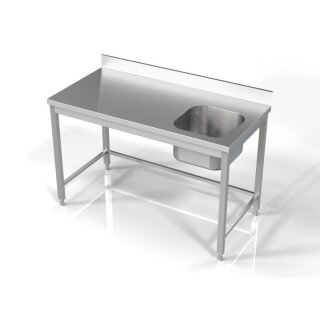 Combisteel Spültisch 1 Becken rechts aus Edelstahl 1400x700x850mm