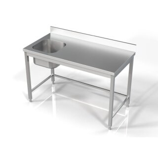Combisteel Spültisch 1 Becken links aus Edelstahl 1400x700x850mm