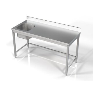 Combisteel Spültisch 1 Becken links aus Edelstahl 1600x700x850mm