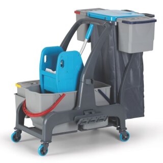 ProCart Reinigungswagen Jet 736S – mit Wischpresse, 2x 25L Eimer & Müllsackhalter