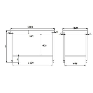Combisteel Arbeitstisch aus Edelstahl 1300x800x900mm