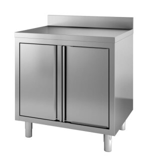 Combisteel Arbeitsschrank mit 2 Türen Aufkantung aus Edelstahl 800x700x850mm