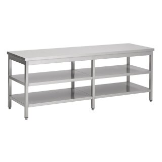 Combisteel Arbeitstisch mit 2 Böden aus Edelstahl 2100x600x900mm