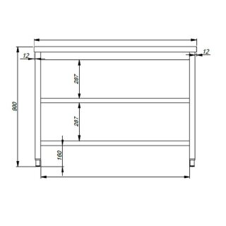 Combisteel Arbeitstisch mit 2 Böden aus Edelstahl 2300x600x900mm