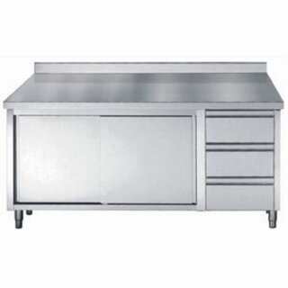 Combisteel Arbeitstisch mit 2 Türen und 3 Schubalden 160 x 70 x 85 cm