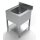 Combisteel Spültisch mit 1 Becken und Grundboden Aufkantung  600x700x850mm