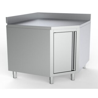 Combisteel Eck-Arbeitsschrank mit 1 Flügeltüte und Aufkantung 1000/1000x600x850mm