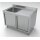 Combisteel Spülschrank mit 2 Türen und 1 Becken links aus Edelstahl 1200x700x850mm