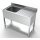 Combisteel Spültisch 1Becken links mit Grundboden aus Edelstahl 1200x600x850mm