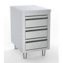 Combisteel Arbeitsschrank 3 Schubladen Edelstahl AISI 430...