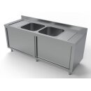 Combisteel Spülschrank 2 Schiebetüren 2 Becken...