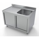 Combisteel Spülschrank 2 Schiebetüren 1 Becken...