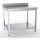 Gastro Arbeitstisch 80x60 cm Edelstahl – mit Grundboden, Aufkantung, höhenverstellbar
