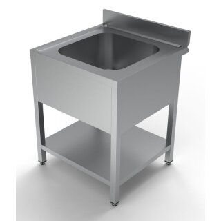 Combisteel Spültisch 1 Becken mit Grundboden aus Edelstahl 700x700x850mm