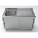 Gastro Spülschrank mit 2 Schiebetüren, 1400 mm