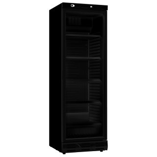 Kühlschrank 1 Glastür 382L schwarz,595 x 650 x 1850 mm