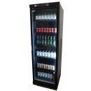Displaykühlschrank in schwarz mit 382 Liter - 1 Tür, abschließbar, selbstschließend