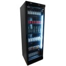 Displaykühlschrank in schwarz mit 382 Liter - 1 Tür, abschließbar, selbstschließend