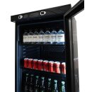 Displaykühlschrank in schwarz mit 382 Liter - 1 Tür, abschließbar, selbstschließend