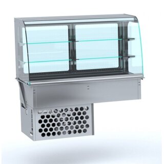 Combisteel Einbau-Kühlvitrine mit rundem Glasaufbau und Umluft GN4/1
