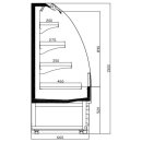 Combisteel Kühlvitrine mit Nachtabdeckung 380 Liter und schwarzem Design