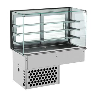 Combisteel Einbau-Kühlvitrine mit eckig geschlossenem Glasaufbau GN5/1