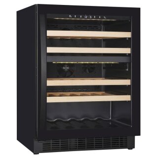Unterbau-Weinkühlschrank für 39 Flaschen – Dual Zone, Umluftkühlung, Schwarz