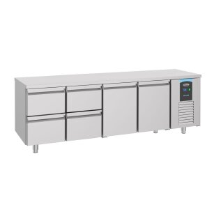 Combisteel Kühltisch mit 2Türen und 4 Schubladen aus Edelstahl 2330x700x850mm