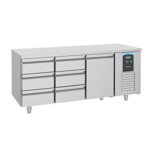 Combisteel Kühltisch mit 1 Türe und 6 Schubladen aus Edelstahl 1865x700x850mm