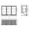 Gastro Barkühler mit 3 Glasschiebetüren - 320...