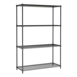 Combisteel Regalsystem mit 4 Böden aus Stahl schwarz 1200x450x1800mm