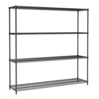 Combisteel Regalsystem mit 4 Böden aus Stahl schwarz 1800x450x1800mm