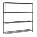 Combisteel Regalsystem mit 4 Böden aus Stahl schwarz...