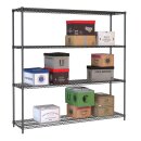 Combisteel Regalsystem mit 4 Böden aus Stahl schwarz 1800x450x1800mm