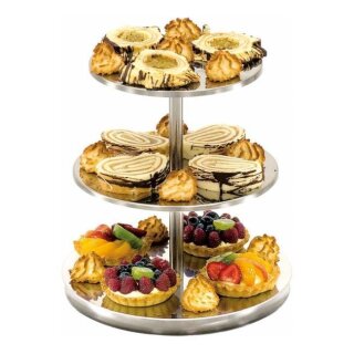 Etagere 3-stufig Edelstahl – Kuchen- & Servieretagere ohne Griff 30 cm