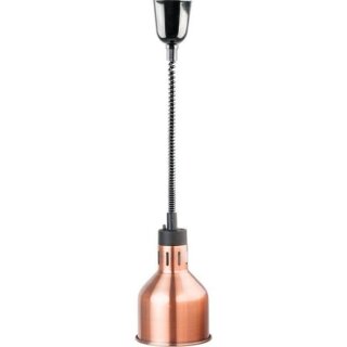 Kupferfarbene Gastro-Wärmelampe für Decke - höhenverstellnbar, 0,25 kW, für Buffets