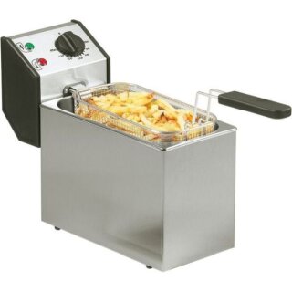 Kompakte Elektro Tischfritteuse 5 Liter - Edelstahl, 230 V