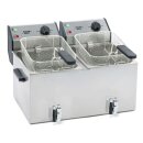Edelstahl Fritteuse mit Ablasshahn - 16 Liter, 230 V