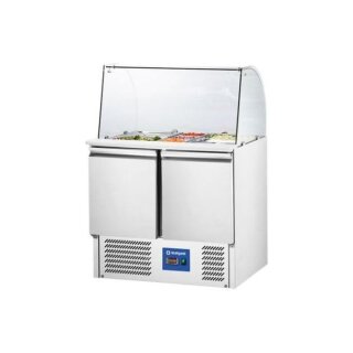 Starline Saladette Mit Glasabdeckung, 2-Türig, 10X Gn 1/4, 900 X 705 X 1300 Mm