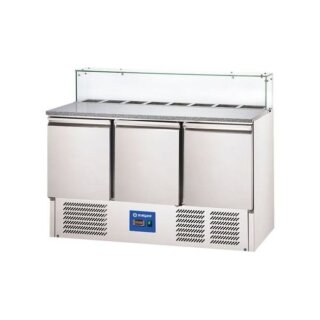 Starline Pizzatisch Mit Glasaufsatz Und Drei Türen, Gn1/1, 1365X700X1075 Mm (Bxtxh), 402 L
