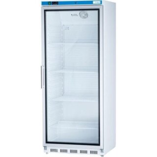 Stalgast Kühlschrank mit 620 Liter - selbstschließende, abschließbare Glastür, weiß