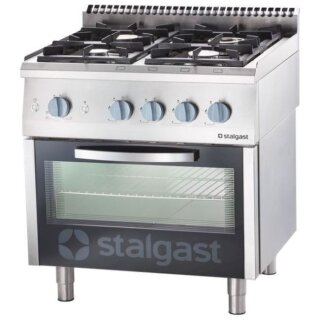 Gasherd 4 Brenner Mit Gasbackofen (Gn 2/1) Serie 700 Nd - G20, 4-Brenner (2X5+2X7)