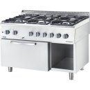 Gasherd Eco 6 Brenner Mit Elektro-Heißluftofen (600...